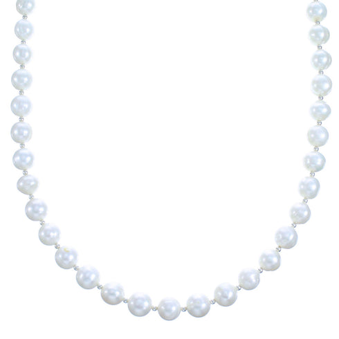 Sterling Silver And Fresh Water Pearl Bead Necklace SX115276